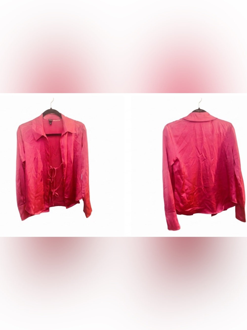 Women’s Pink Satin Open-Front Jacket